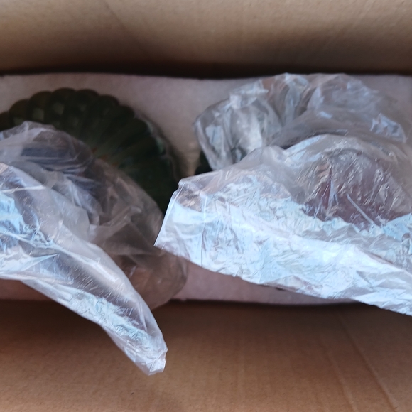 Green Ribbed Glass Dispenser Set - Picture 8 of 9